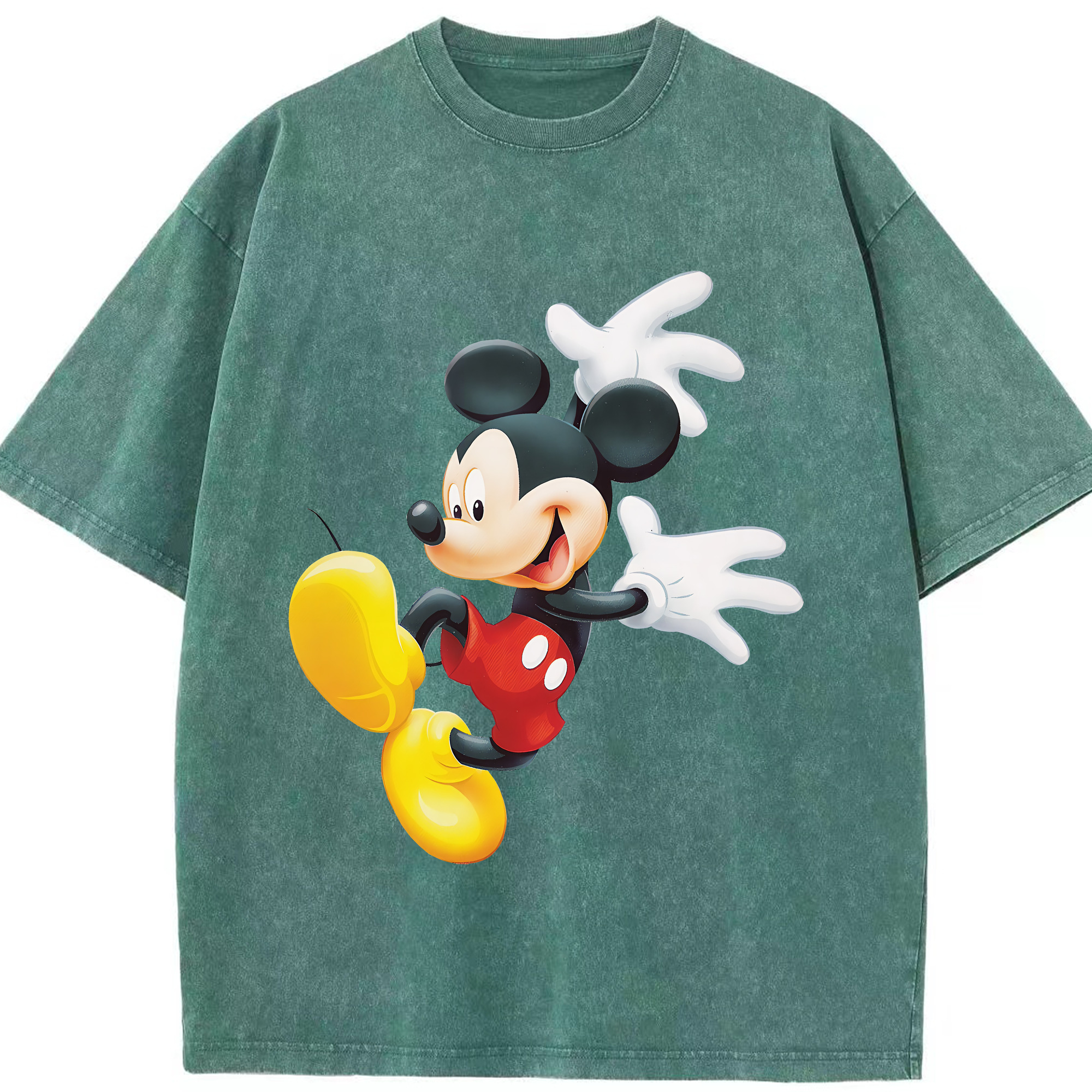 （画像用） ミッキーマウス Mickey Mouse 綿100% ヴィンテージ風 半袖Tシャツ（フロントプリント）